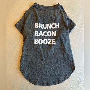 Fabdog Gray Brunch‎ Bacon Booze Dog T-Shirt Size 20 NWT